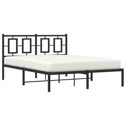 Bedframe Metaal Zwart 140 x 190 cm met hoofdbord