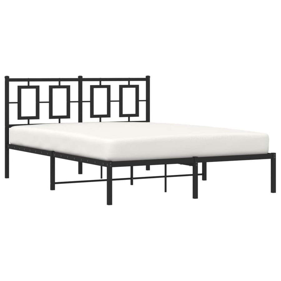 Bedframe Metaal Zwart 140 x 190 cm met hoofdbord