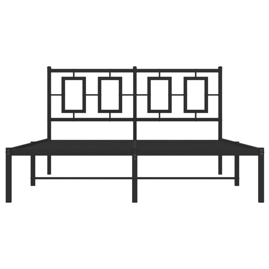 Bedframe Metaal Zwart 140 x 200 cm met hoofdbord
