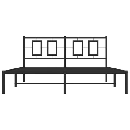 Bedframe Metaal Zwart 150 x 200 cm met hoofdbord