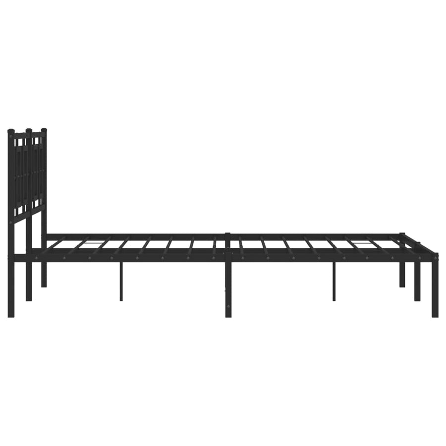 Bedframe Metaal Zwart 150 x 200 cm met hoofdbord