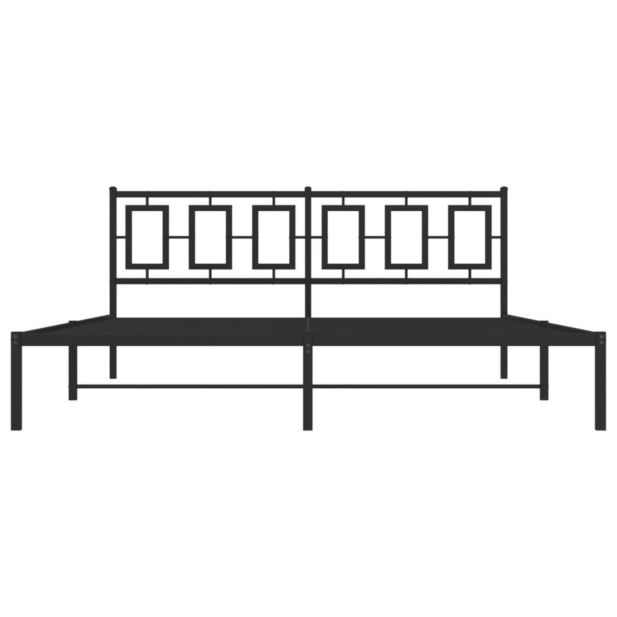 Bedframe Metaal Zwart 183 x 213 cm met hoofdbord