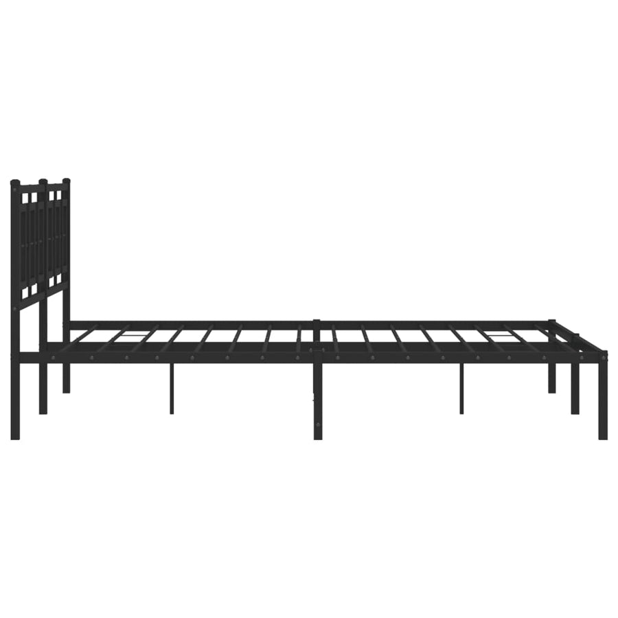 Bedframe Metaal Zwart 183 x 213 cm met hoofdbord