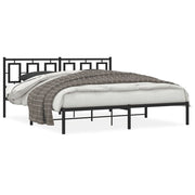 Bedframe metaal zwart 183x213 cm met hoofdbord