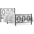 Bedframe Met Hoofd- En Voeteneinde Metaal Zwart 100 x 190 cm met hoofdbord & voetbord