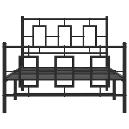 Bedframe met hoofd- en voeteneinde metaal zwart 100x200 cm