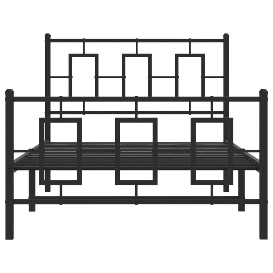 Bedframe met hoofd- en voeteneinde metaal zwart 100x200 cm