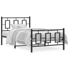 Bedframe Met Hoofd- En Voeteneinde Metaal Zwart 100 x 200 cm met hoofdbord & voetbord