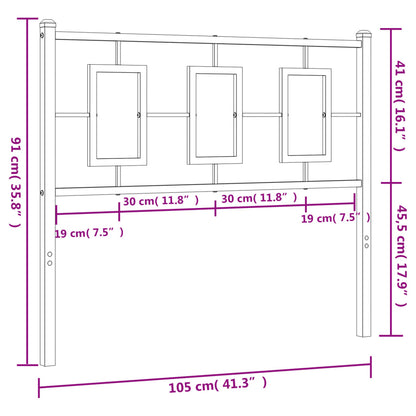 Vervangend hoofdbord 100 cm metaal zwart