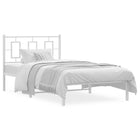 Bedframe Metaal Wit 100 x 190 cm met hoofdbord