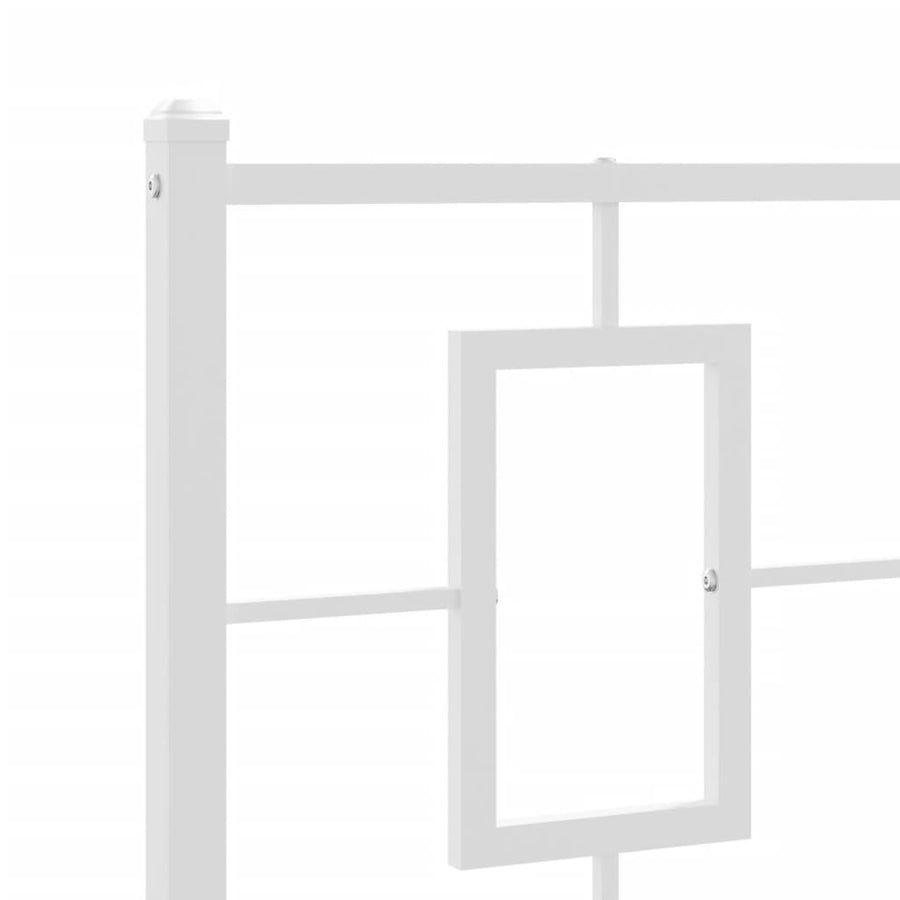 Bedframe Metaal Wit 107 x 203 cm met hoofdbord