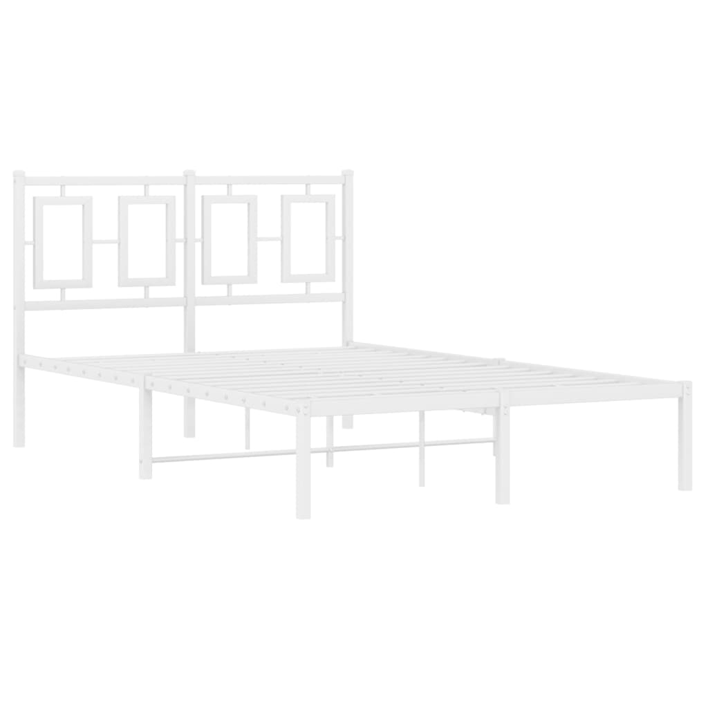 Bedframe Metaal Wit 120 x 190 cm met hoofdbord