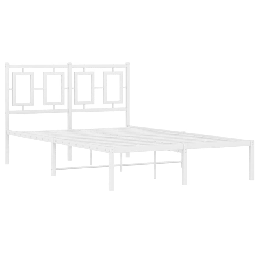 Bedframe Metaal Wit 120 x 190 cm met hoofdbord