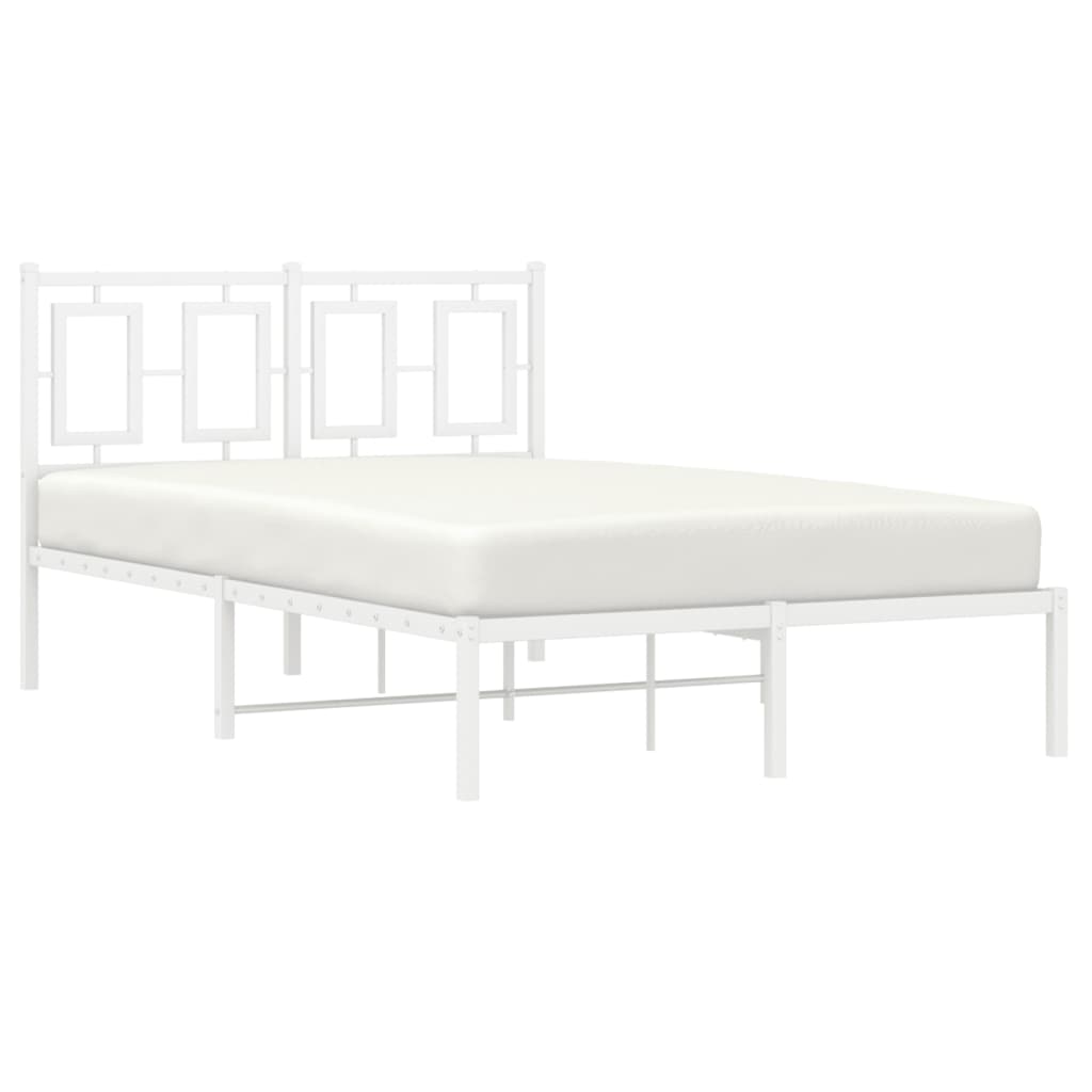 Bedframe Metaal Wit 120 x 190 cm met hoofdbord