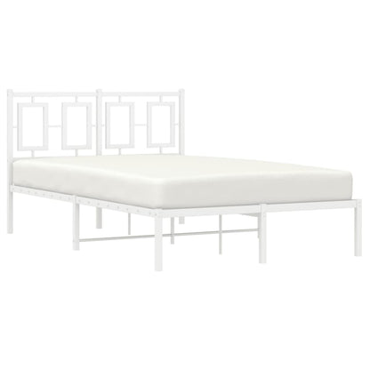 Bedframe Metaal Wit 120 x 190 cm met hoofdbord