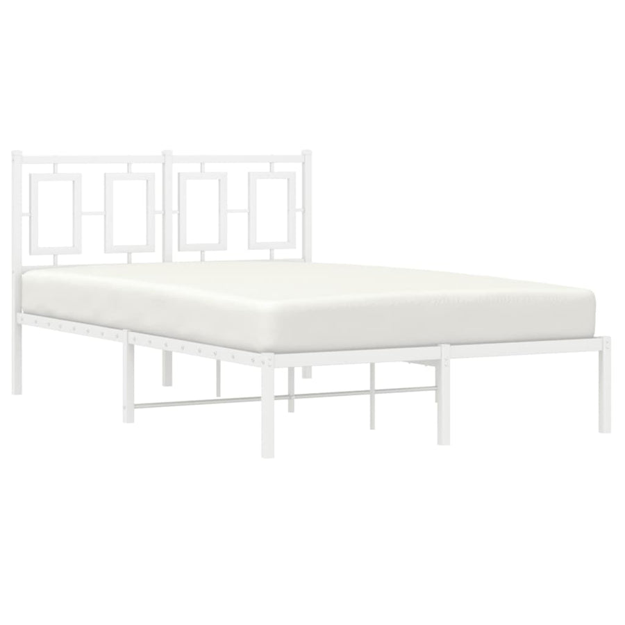 Bedframe Metaal Wit 120 x 190 cm met hoofdbord