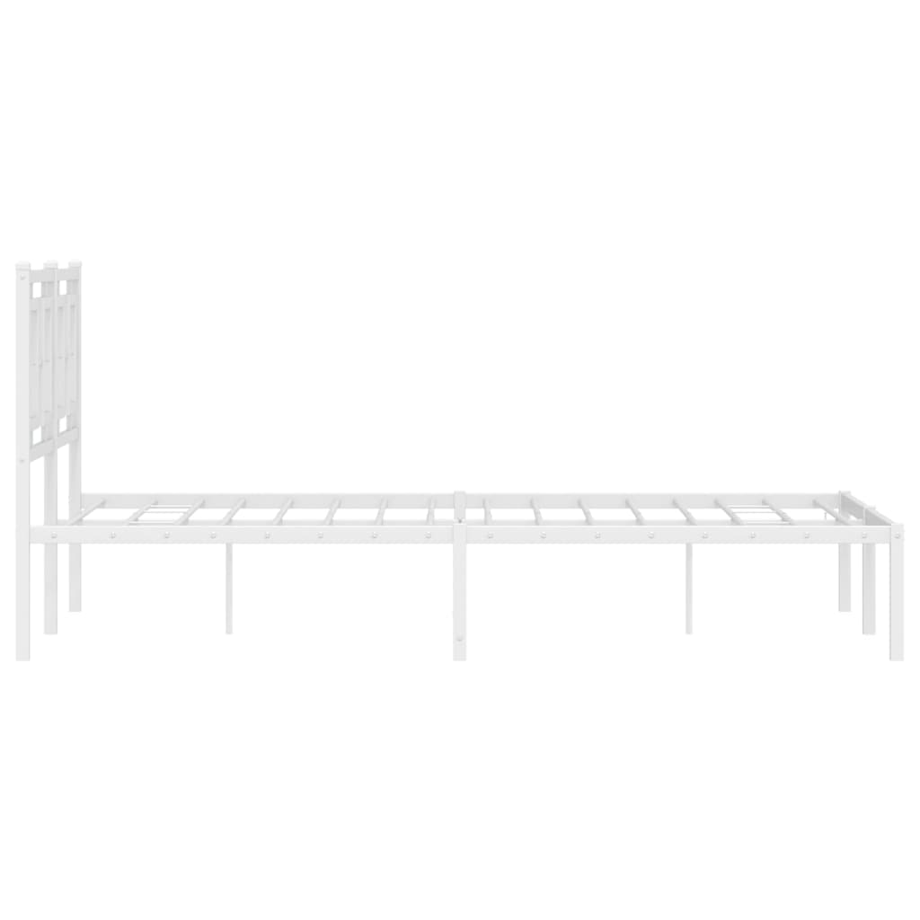 Bedframe Metaal Wit 120 x 190 cm met hoofdbord
