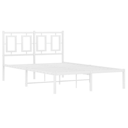 Bedframe Metaal Wit 120 x 200 cm met hoofdbord