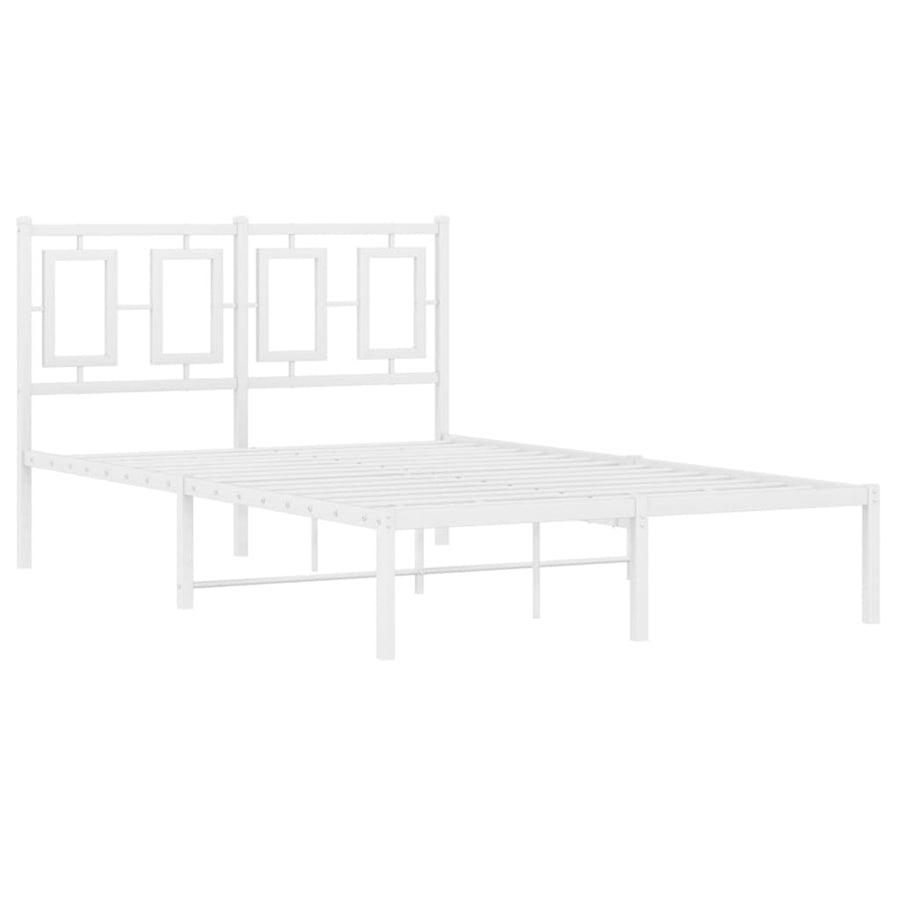 Bedframe Metaal Wit 120 x 200 cm met hoofdbord