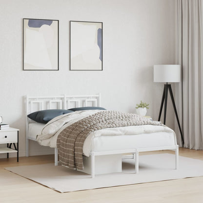 Bedframe Metaal Wit 120 x 200 cm met hoofdbord