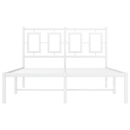 Bedframe Metaal Wit 120 x 200 cm met hoofdbord