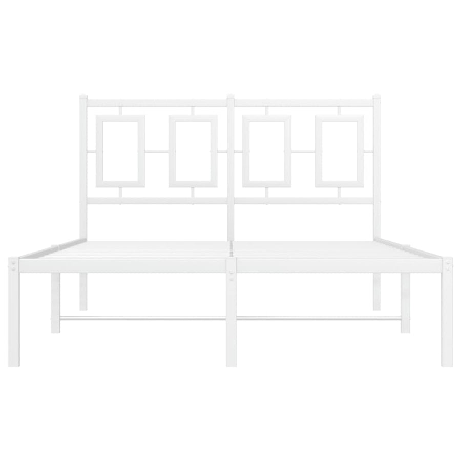 Bedframe Metaal Wit 120 x 200 cm met hoofdbord
