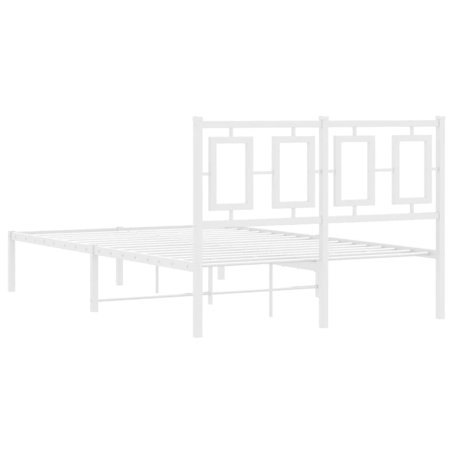 Bedframe Metaal Wit 120 x 200 cm met hoofdbord