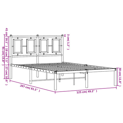 Bedframe Metaal Wit 120 x 200 cm met hoofdbord