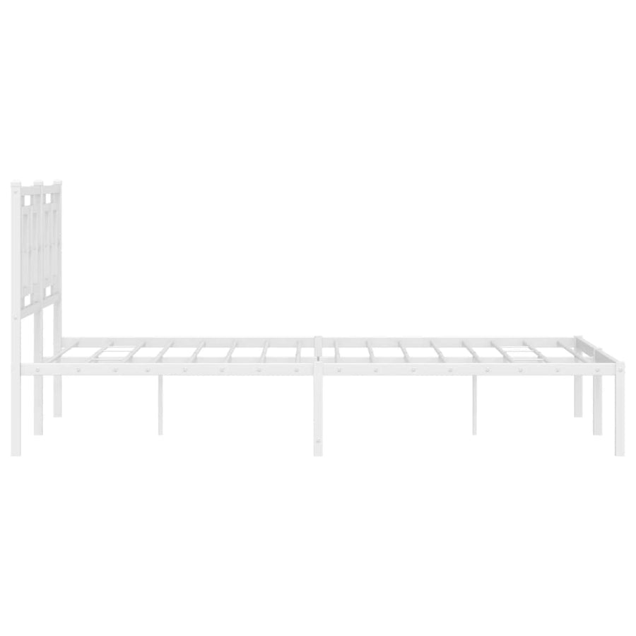 Bedframe Metaal Wit 140 x 190 cm met hoofdbord
