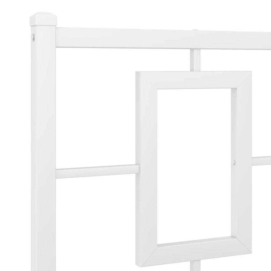 Bedframe Metaal Wit 140 x 190 cm met hoofdbord