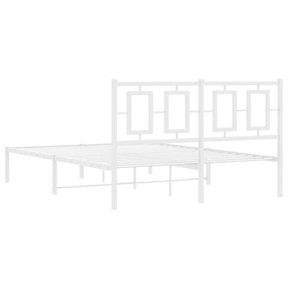 Bedframe Metaal Wit 140 x 200 cm met hoofdbord