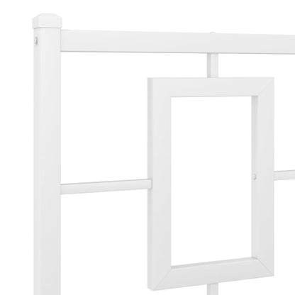 Bedframe Metaal Wit 140 x 200 cm met hoofdbord