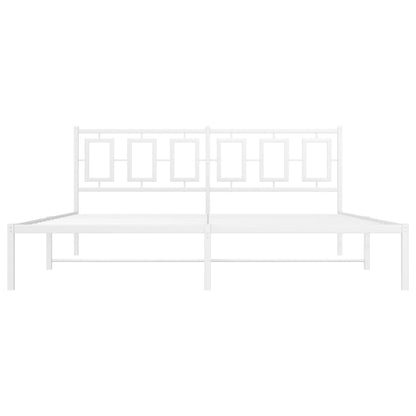 Bedframe Metaal Wit 183 x 213 cm met hoofdbord
