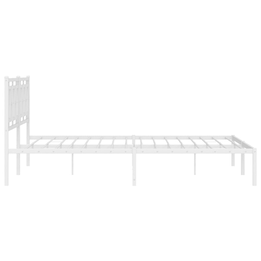 Bedframe Metaal Wit 183 x 213 cm met hoofdbord