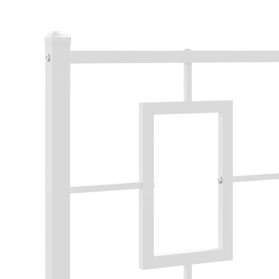 Bedframe Met Hoofd- En Voeteneinde Metaal Wit 75 x 190 cm met hoofdbord & voetbord
