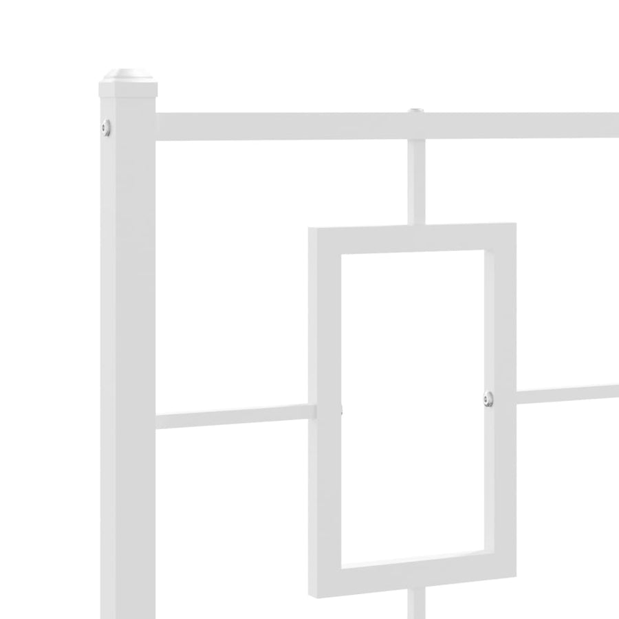 Bedframe Met Hoofd- En Voeteneinde Metaal Wit 80 x 200 cm met hoofdbord & voetbord