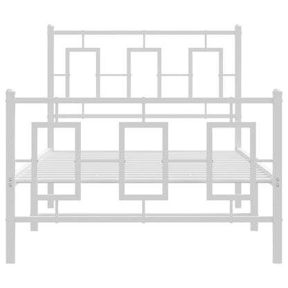 Bedframe Met Hoofd- En Voeteneinde Metaal 90 x 200 cm Wit