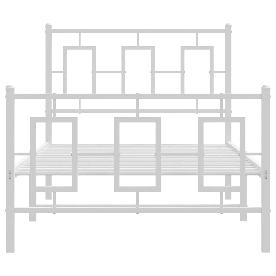 Bedframe Met Hoofd- En Voeteneinde Metaal 90 x 200 cm Wit