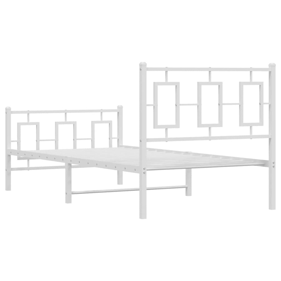 Bedframe Met Hoofd- En Voeteneinde Metaal 90 x 200 cm Wit
