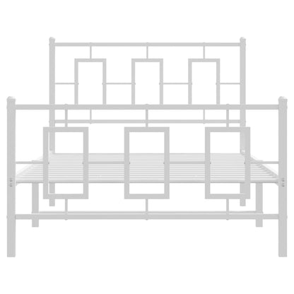 Bedframe met hoofd- en voeteneinde metaal wit 100x200 cm