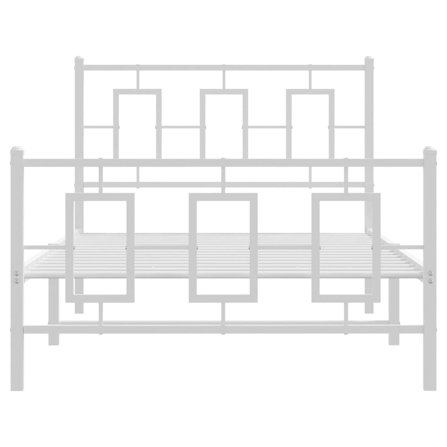 Bedframe met hoofd- en voeteneinde metaal wit 100x200 cm
