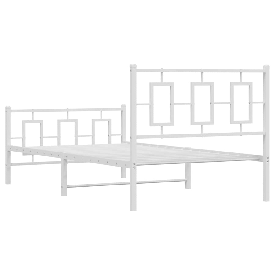Bedframe met hoofd- en voeteneinde metaal wit 100x200 cm