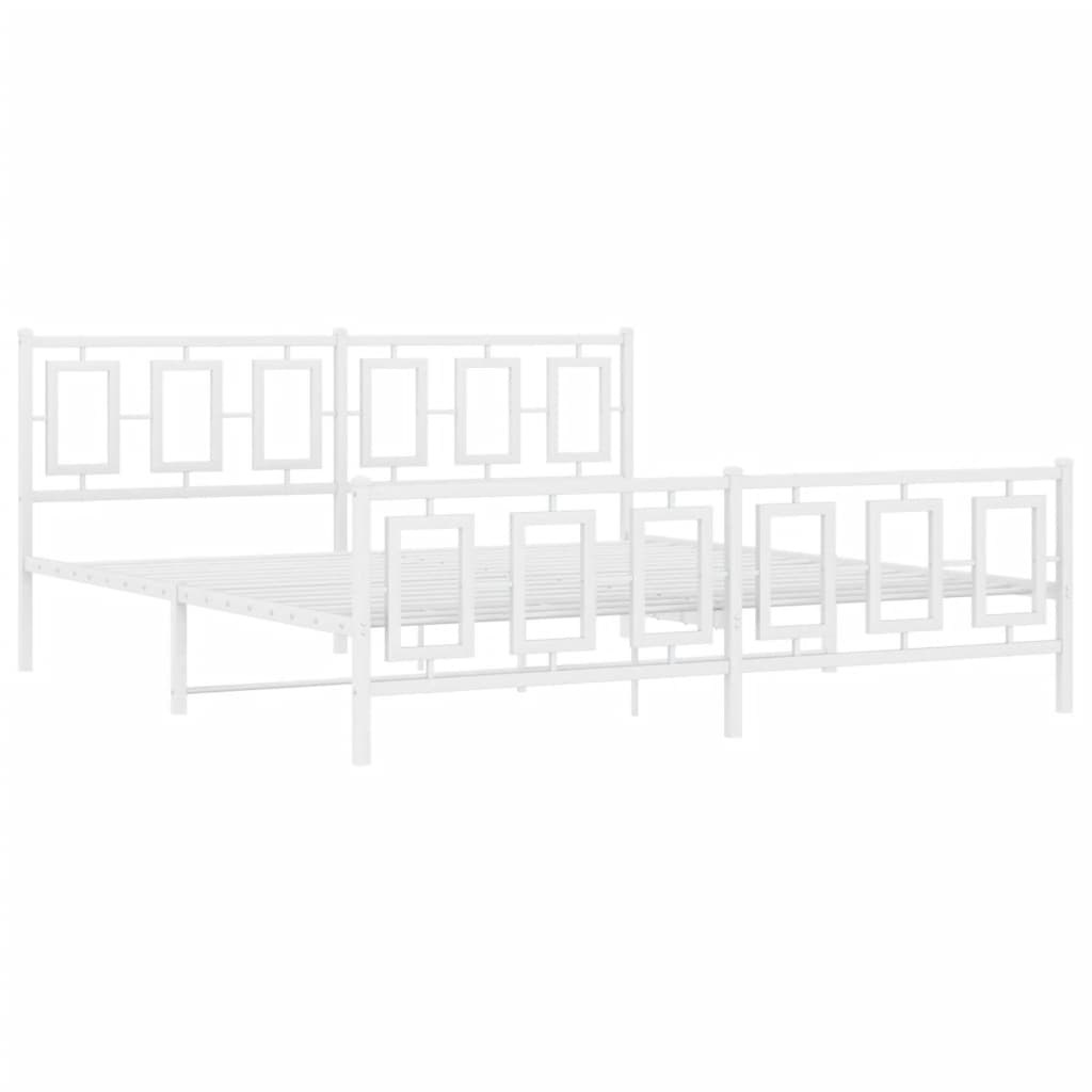 Bedframe Met Hoofd- En Voeteneinde Metaal 180 x 200 cm Wit