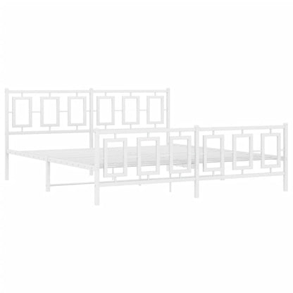 Bedframe Met Hoofd- En Voeteneinde Metaal 180 x 200 cm Wit