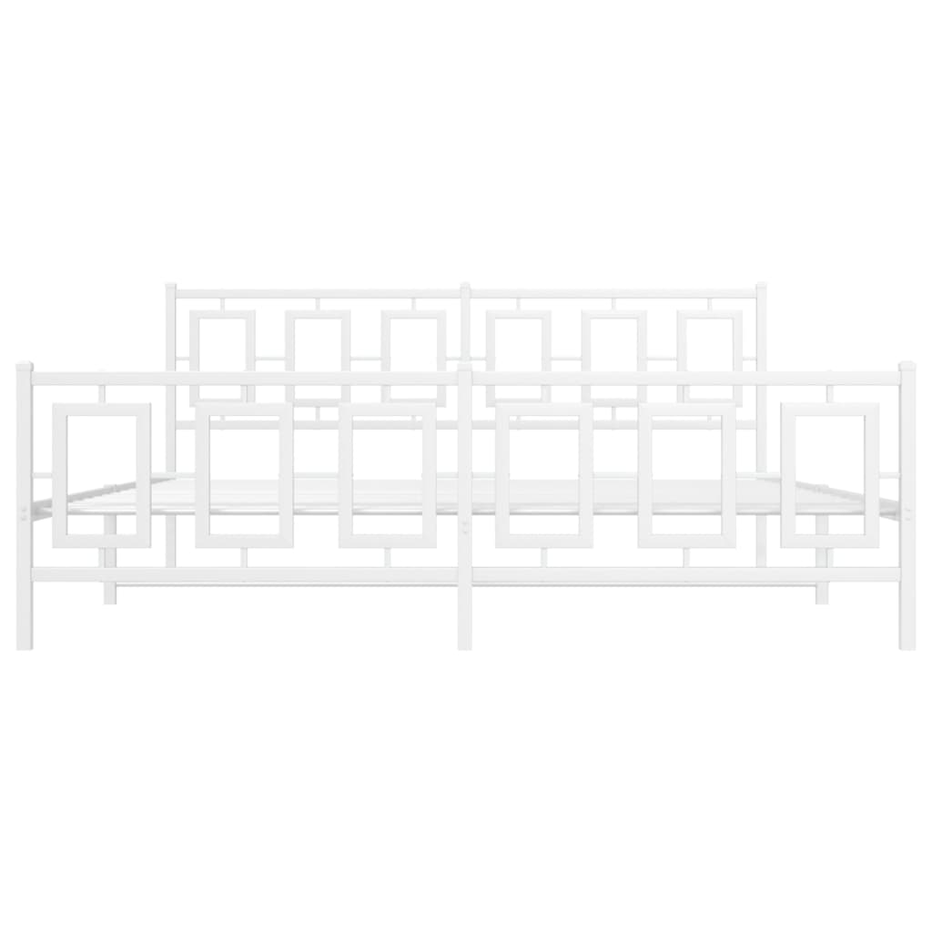 Bedframe Met Hoofd- En Voeteneinde Metaal 180 x 200 cm Wit