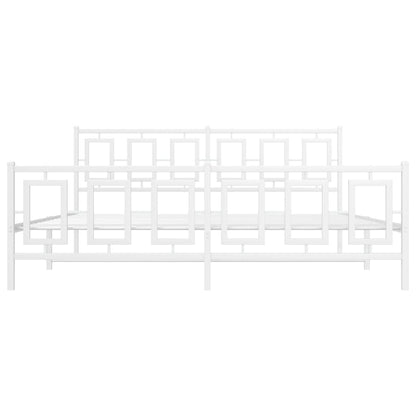 Bedframe Met Hoofd- En Voeteneinde Metaal 180 x 200 cm Wit