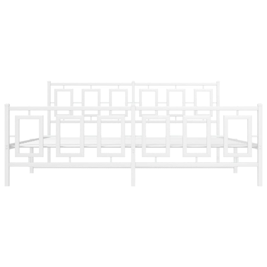 Bedframe Met Hoofd- En Voeteneinde Metaal 180 x 200 cm Wit