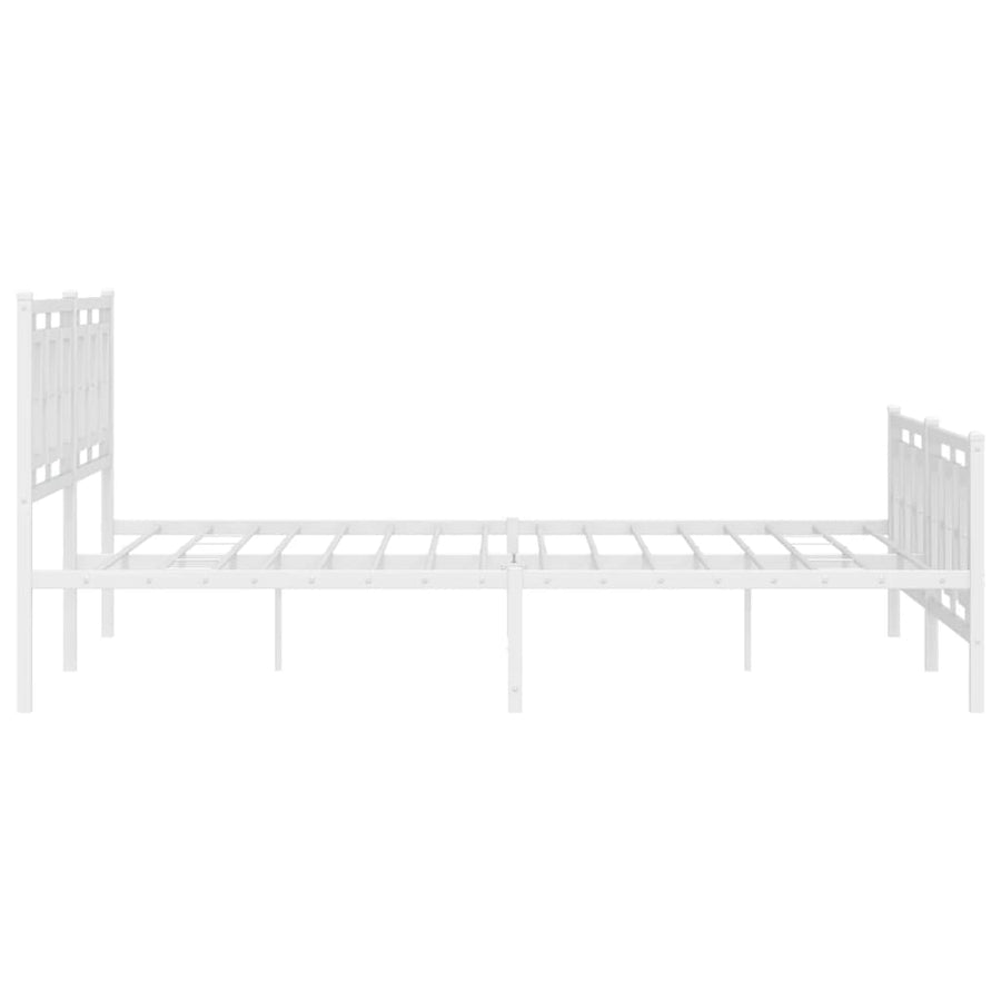 Bedframe Met Hoofd- En Voeteneinde Metaal 180 x 200 cm Wit