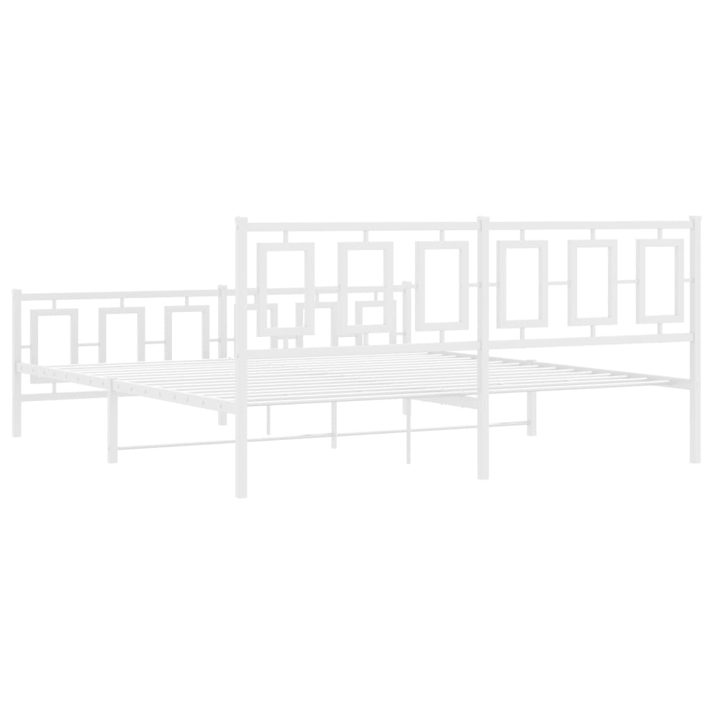Bedframe Met Hoofd- En Voeteneinde Metaal 180 x 200 cm Wit