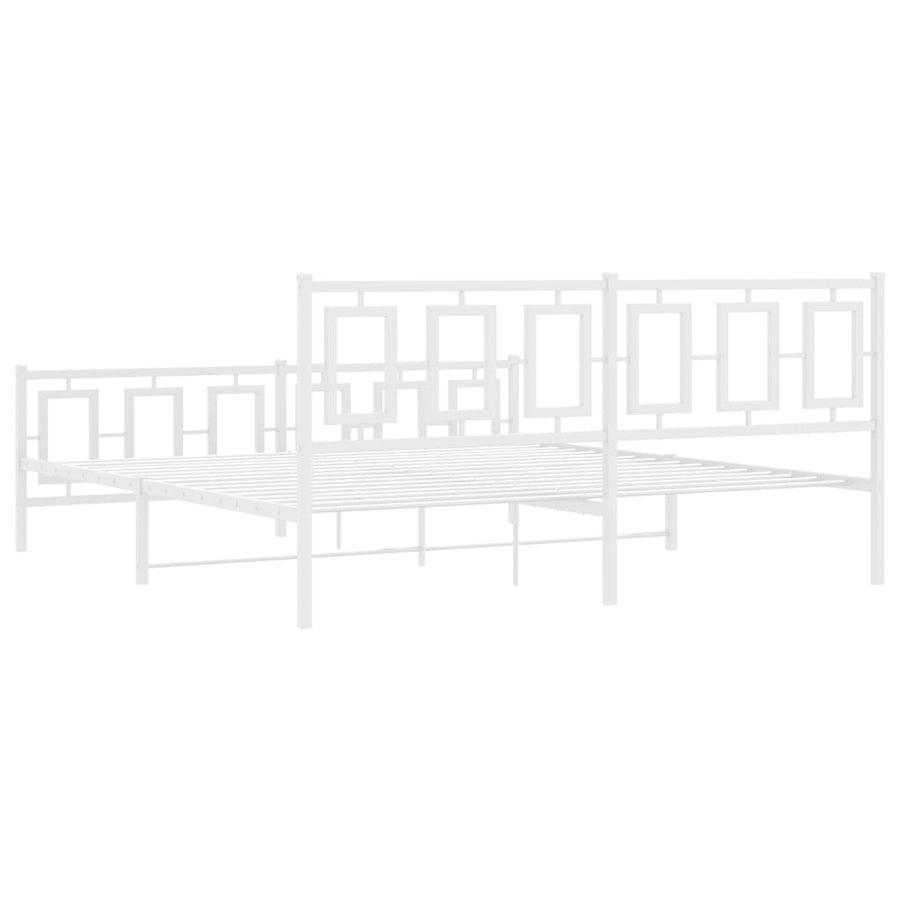 Bedframe Met Hoofd- En Voeteneinde Metaal 180 x 200 cm Wit